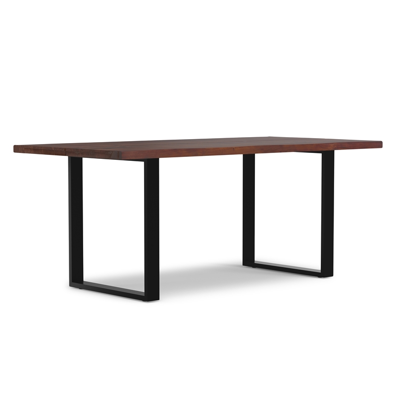 Pemberly Row 72 x 36 inch Rectangle Live Edge Dining Table in Dark Walnut