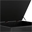 Pemberly Row Square Vegan Faux Leather Storage Ottoman in Black