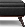 Pemberly Row Square Vegan Faux Leather Storage Ottoman in Black