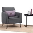 Pemberly Row Solid Wood Accent Chair with Hairpin Legs in Slate Gray