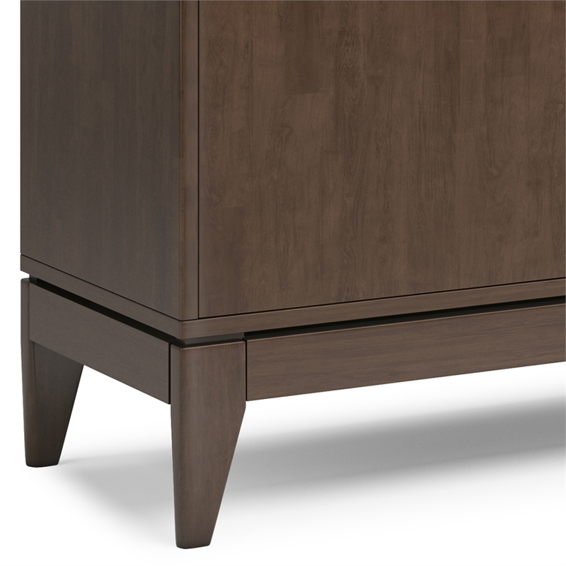 Pemberly Row 60 inch Mid-Century Sideboard Buffet in Walnut Brown