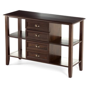 Pemberly Row Solid Wood 44&quot Console Sofa Table in Mahogany Brown