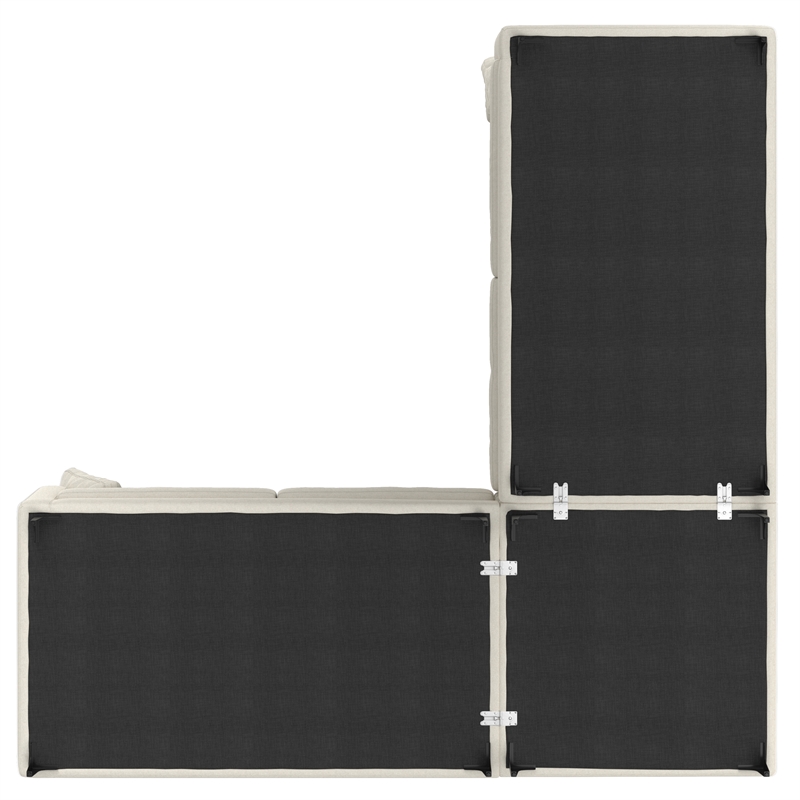 Pemberly Row Corner Sectional Sofa in Off White Performance Fabric