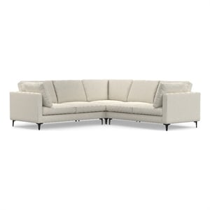 Pemberly Row Corner Sectional Sofa in Off White Performance Fabric