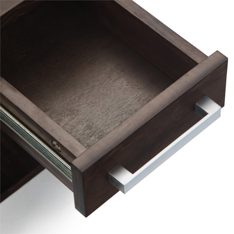 Pemberly Row Solid Wood 1-Drawer Narrow End Table in Warm Walnut