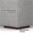 Pemberly Row Right-Facing Modular Sectional Sofa in Pale Gray Fabric