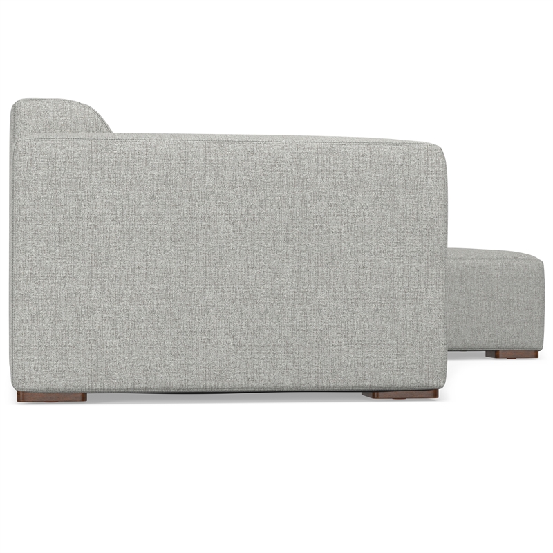 Pemberly Row Right-Facing Modular Sectional Sofa in Pale Gray Fabric