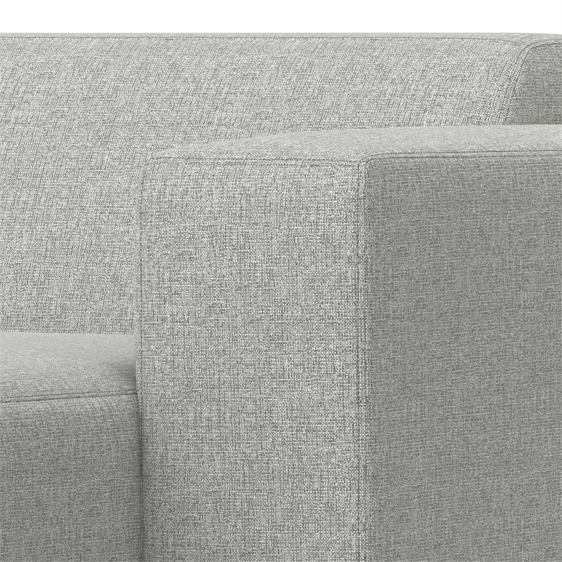 Pemberly Row Right-Facing Modular Sectional Sofa in Pale Gray Fabric