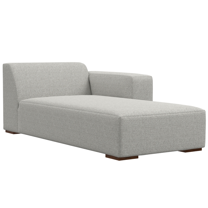 Pemberly Row Right-Facing Modular Sectional Sofa in Pale Gray Fabric