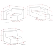 Pemberly Row Right-Facing Modular Sectional Sofa in Pale Gray Fabric