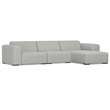 Pemberly Row Right-Facing Modular Sectional Sofa in Pale Gray Fabric
