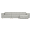 Pemberly Row Right-Facing Modular Sectional Sofa in Pale Gray Fabric