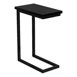 Pemberly Row 18&quot Solid Mango and Metal C Side Table in Black