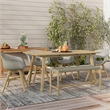 Pemberly Row 6-Piece Outdoor Dining Set in Light Teak and Taupe