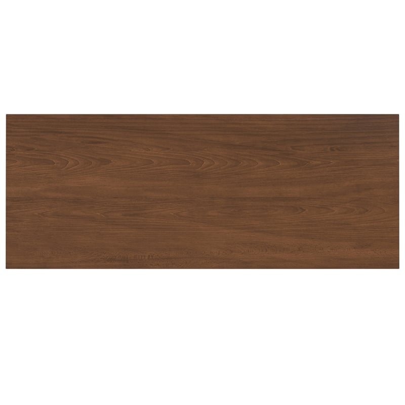 Pemberly Row Solid Wood 54 inch Desk with Keyboard Tray in Walnut
