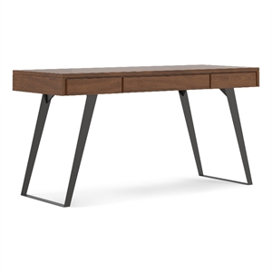 Pemberly Row Solid Wood 54 inch Desk with Keyboard Tray in Walnut