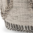 Pemberly Row Boho Square Pouf in Gray and Natural Handloom Woven Pattern