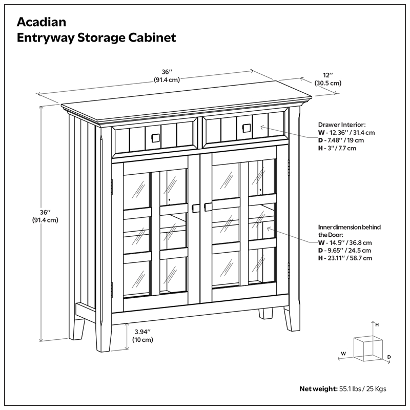 Pemberly Row Solid Wood 36
