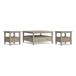 Pemberly Row 3-Piece Coffee Table and 2 End Tables in Distressed Gray