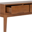 Pemberly Row Solid Hardwood 54 inch Console Sofa Table in Teak Brown