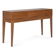Pemberly Row Solid Hardwood 54 inch Console Sofa Table in Teak Brown