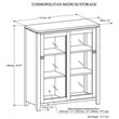 Pemberly Row Solid Wood Medium Storage Cabinet in Mahogany Brown