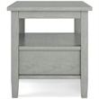 Pemberly Row Solid Wood End Side Table with Storage in Fog Gray