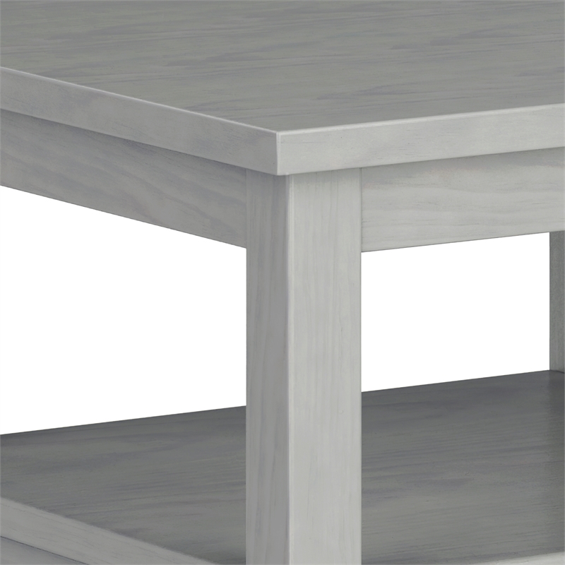 Pemberly Row Solid Wood End Side Table with Storage in Fog Gray