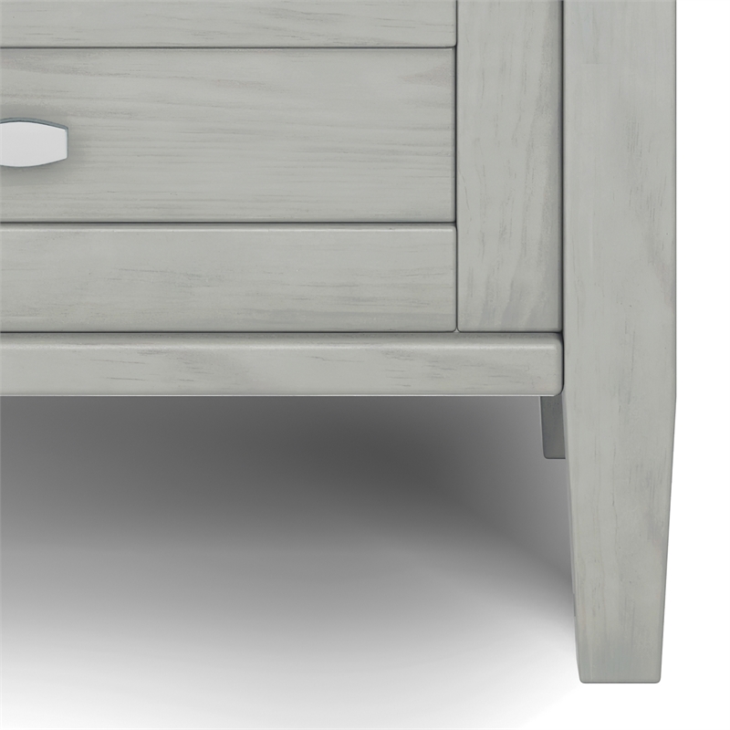 Pemberly Row Solid Wood End Side Table with Storage in Fog Gray
