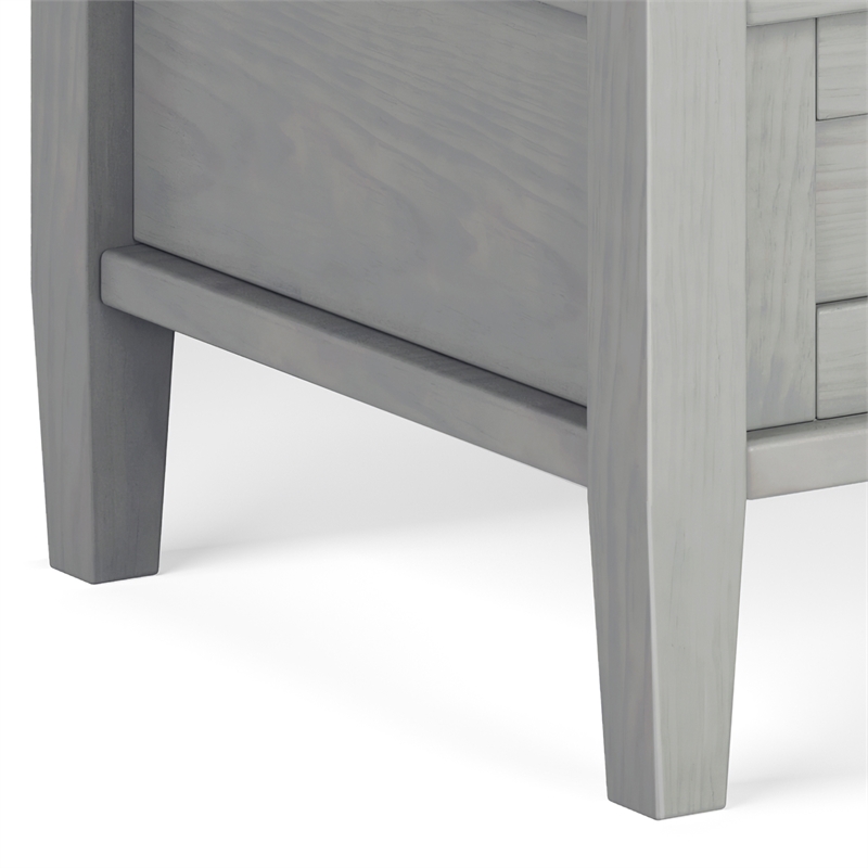 Pemberly Row Solid Wood End Side Table with Storage in Fog Gray