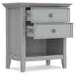 Pemberly Row 24 inch Solid Wood Bedside Table Set of 2 in Fog Gray