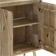 Pemberly Row Solid Mango Wood Bookshelf with Doors in Natural