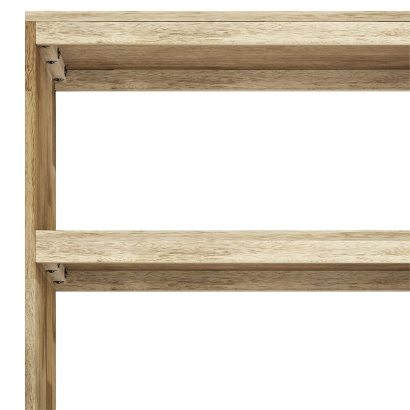 Pemberly Row Solid Mango Wood Bookshelf with Doors in Natural