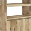 Pemberly Row Solid Mango Wood Bookshelf with Doors in Natural