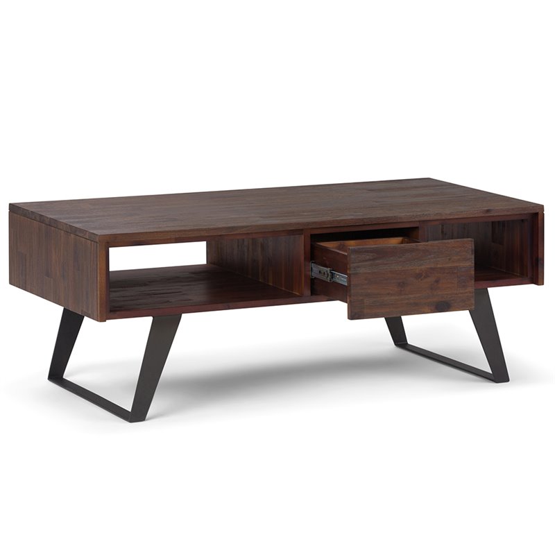 Pemberly Row Storage Coffee Table in Distressed Charcoal Brown