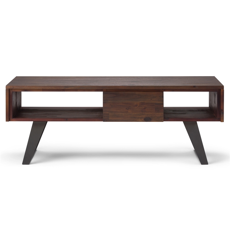 Pemberly Row Storage Coffee Table in Distressed Charcoal Brown