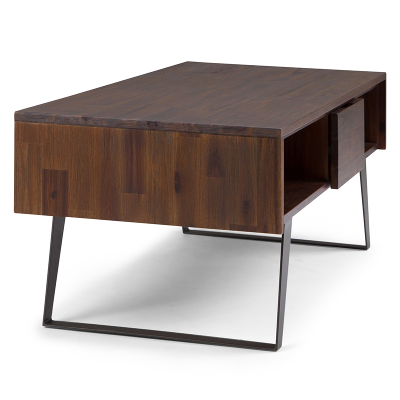 Pemberly Row Storage Coffee Table in Distressed Charcoal Brown