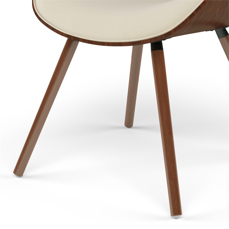 Pemberly Row 5-Piece Dining Set in Natural Fabric and Walnut Veneer