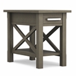 Pemberly Row Solid Wood Narrow End Table with Storage in Farmhouse Gray