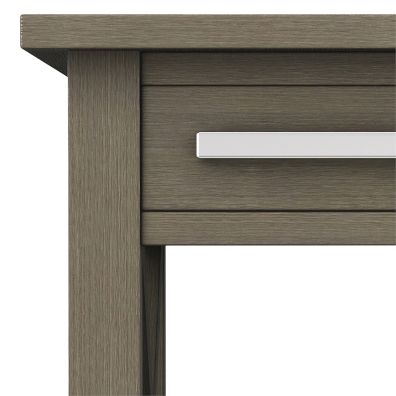 Pemberly Row Solid Wood Narrow End Table with Storage in Farmhouse Gray