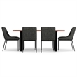 Pemberly Row 7-Piece Dining Set in Slate Grey Vegan Faux Leather