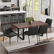 Pemberly Row 7-Piece Dining Set in Slate Grey Vegan Faux Leather