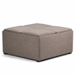 Pemberly Row Upholstered Storage Ottoman with 4 Trays in Fawn Brown