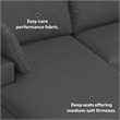 Pemberly Row Left-Facing Sectional Sofa in Pebble Gray Fabric