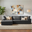 Pemberly Row Left-Facing Sectional Sofa in Pebble Gray Fabric