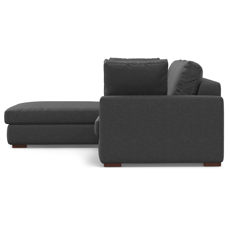Pemberly Row Left-Facing Sectional Sofa in Pebble Gray Fabric
