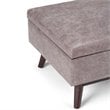 Pemberly Row Faux Leather Storage Coffee Table Ottoman in Gray Taupe