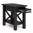 Pemberly Row Solid Wood 1 Drawer Narrow End Side Table in Black