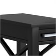 Pemberly Row Solid Wood 1 Drawer Narrow End Side Table in Black