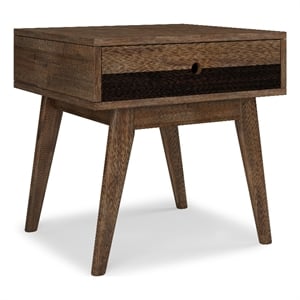 Pemberly Row 22&quot Solid Wood End Table in Rustic Natural Aged Brown